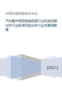 汽車(chē)配件用品購(gòu)銷(xiāo)我國(guó)行業(yè)利潤(rùn)總額分析行業(yè)投資風(fēng)險(xiǎn)分析行業(yè)發(fā)展成熟度